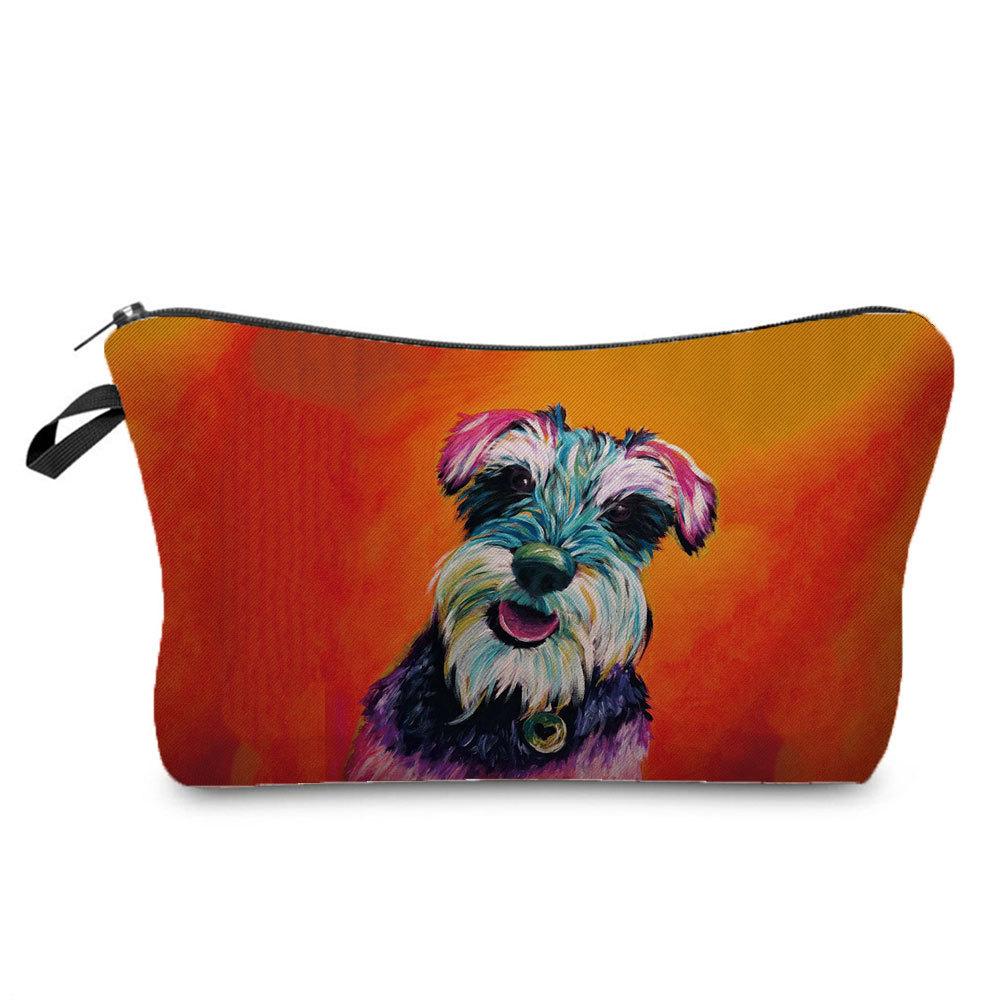 Women Dog Print Cosmetic Bag Toiletries Organize Travel Storage Case 6703 KTB