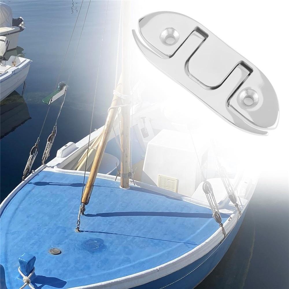 Stainless Steel Marine Folding Buckles, 2-Pack Flip-Up Dock Rope Buckles Marine Mooring Buckles with Mounting Screws for Boats, Kayaks, Deck Ropes