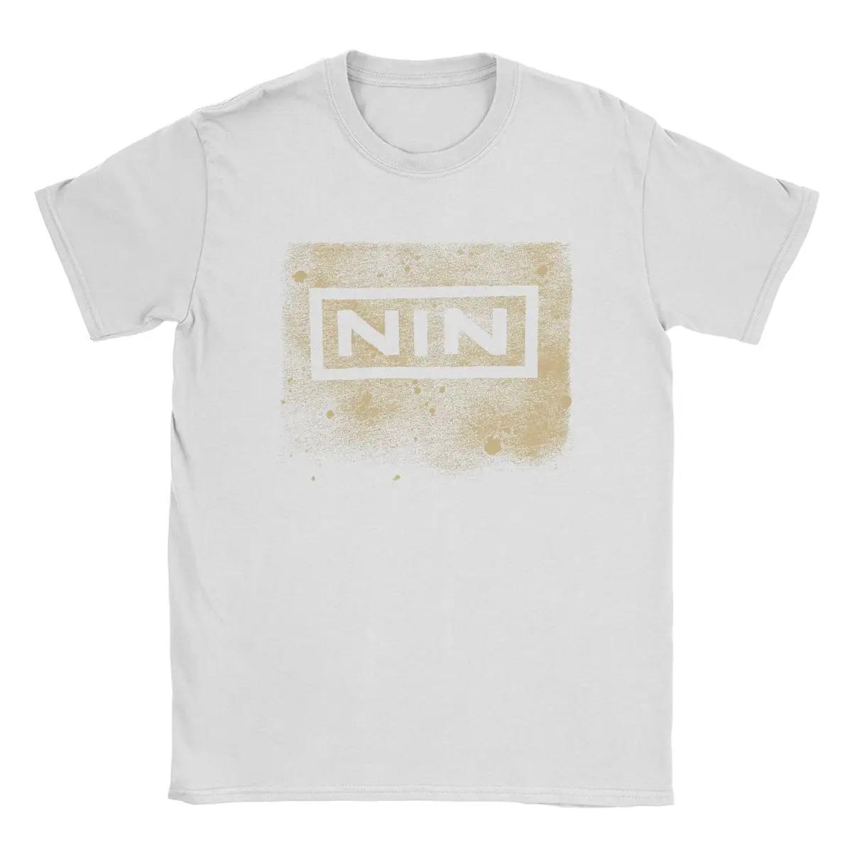 

Футболки Nine Inch Nails NIN, мужские хлопковые футболки для отдыха, футболка с круглым вырезом и коротким рукавом, летняя одежда XL белый