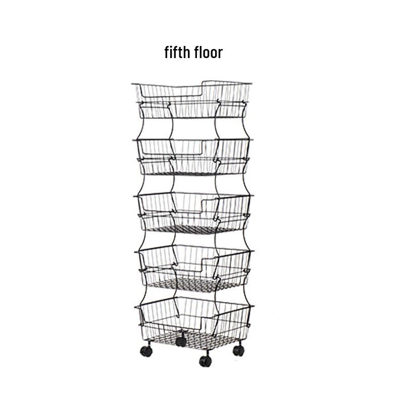 Compact Kitchen Trolley: Multi-Layer Detachable Storage Rack for Fruits, Vegetables, Snacks - Ideal for Living Room or Bedroom.