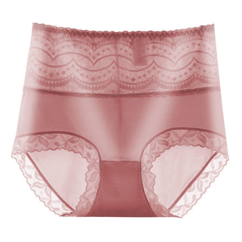 High Waist Lace Seamless Briefs Thin Slimming Underpants Breathable Tummy Control Underwear Lady