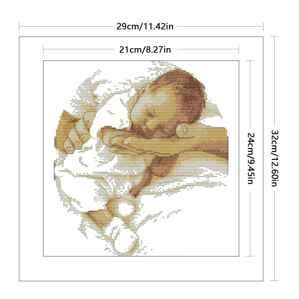 Teilstickerei Öko-Baumwollgarn 14CT Zählvorlage Kreuzstichset