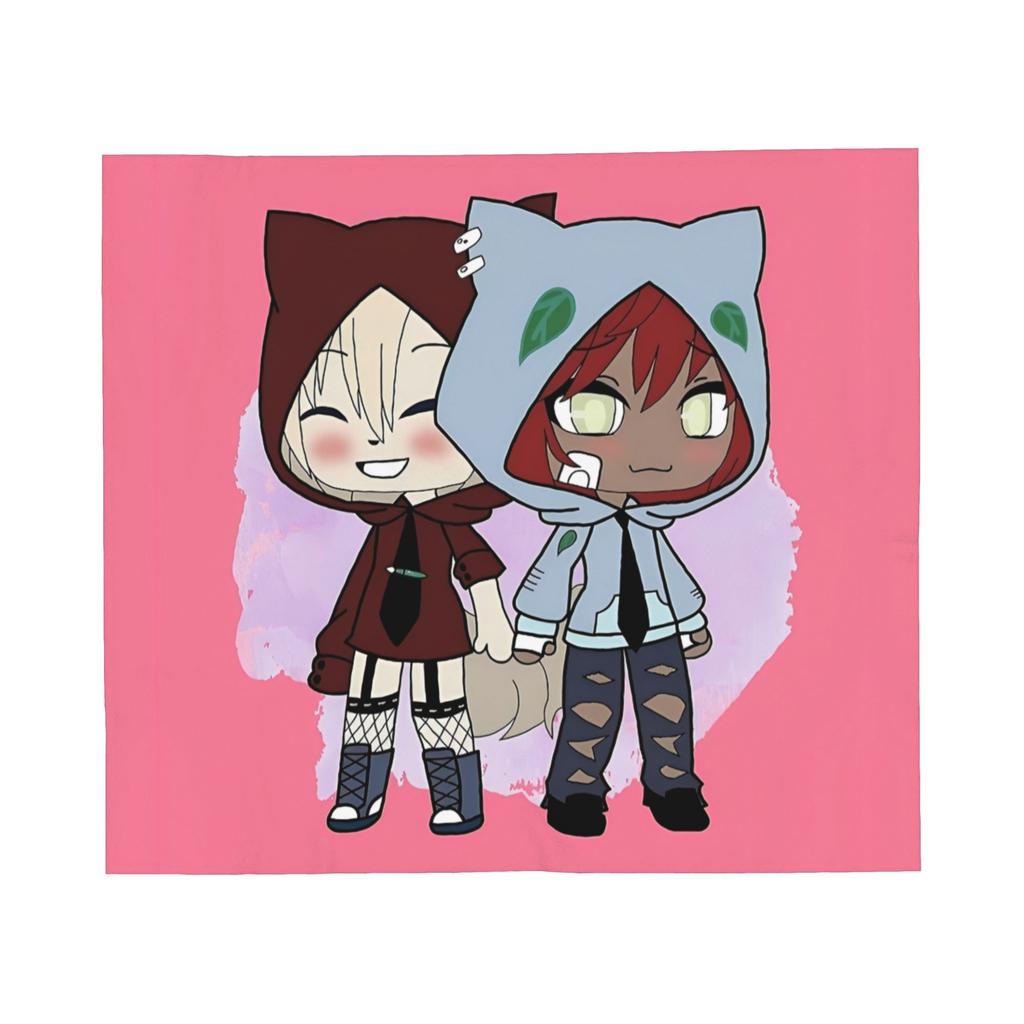 Gacha Life Club Girls Dolls Blanket Flannel Printed Game Anime Breathable Lightweight Throw Blankets for Bedding