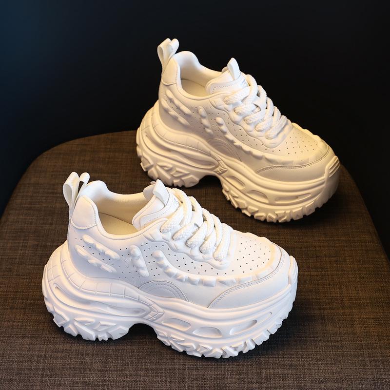 

Женские осенние кроссовки на массивной платформе 2025 года с 9-сантиметровой скрытой танкеткой 38