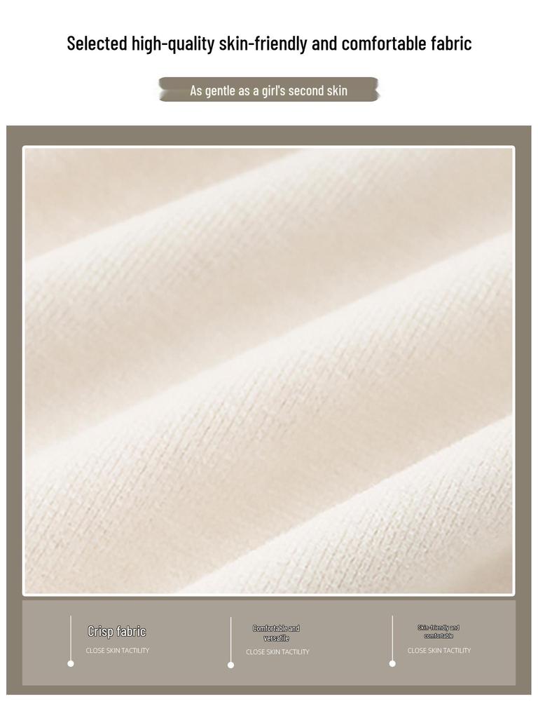 Women's Off-White Fleece-Lined Wide-Leg Pants, Autumn/Winter, Relaxed Fit, Casual, Good Drape, Straight Leg, Glutinous Rice Air Pants