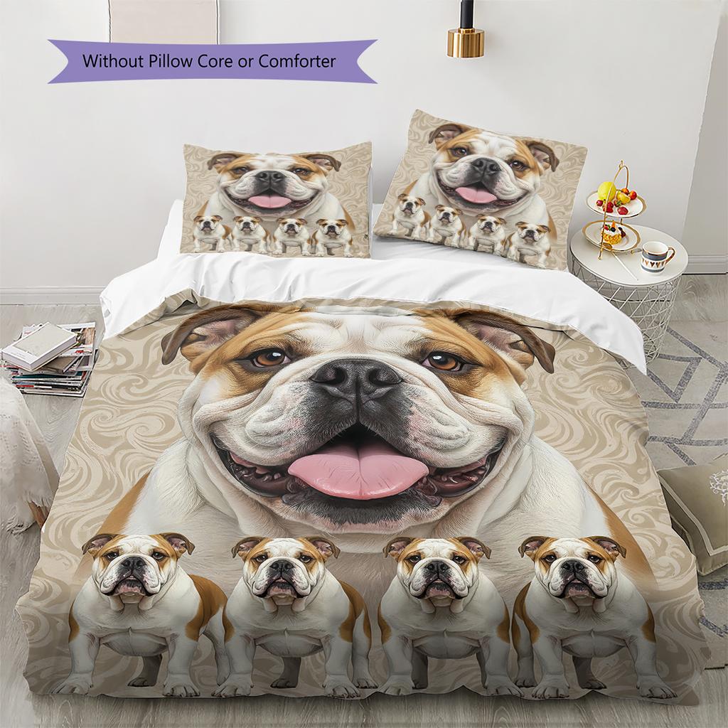 Pit Bull Pattern Bedding Quilt Set Quilt Cover Pillowcase Home Decoration Gift (1 * duvet cover + 2 * pillowcase, without core)