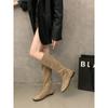 Retro Flat Boots Boots Women's Shoes Year-old Simple Versatile Knight Boots Boots Spring and Autumn Single Boots