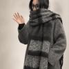 Thermal Plaid Mufflers Thick Tassel Shawls Chunky Neckwear Winter Scarves  Outdoor Travel