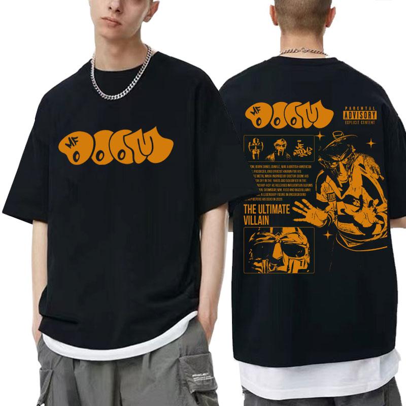 Rapper Madvillain Mf Doom Album Madvillainy The Ultimate Villain T-shirts Men Hip Hop Oversized Tshirt Casual O-collar T Shirts