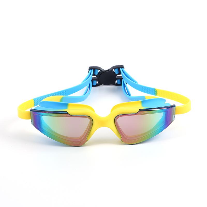 Oubo Men's and Women's Children's Colorful Electroplated Anti-Fog Swimming Goggles for Swimming Performances and Training, Waterproof Protective
