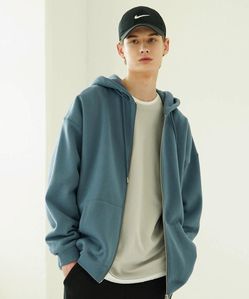 Fp142 Two-Way Essential Zip-Up Hoodie 8 Types Blue Gray Sjhd1280