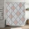 Gray and white geometric diamond shower curtain decorative bathroom decor set for modern home interiors