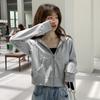 Women S Loose Fit Short Hooded Zip Up Long Sleeve Sweatshirt