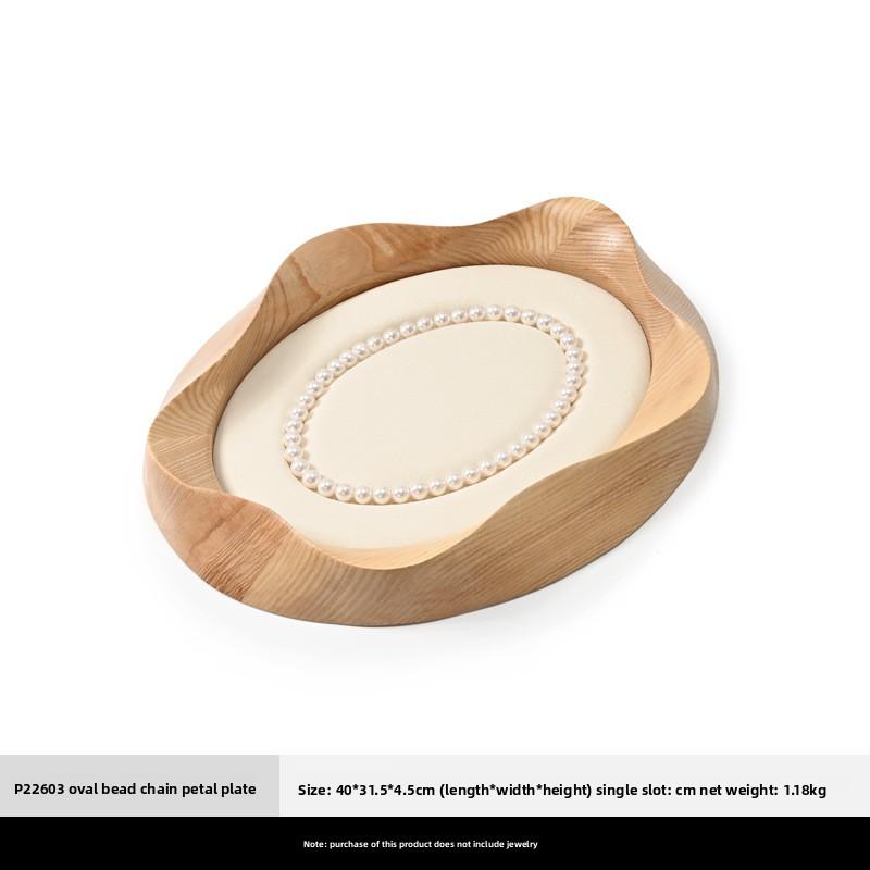 Solid Wood Pearl Jewelry Display Tray, Ring Necklace Earring Organizer, Bracelet Jewelry Exhibition Props