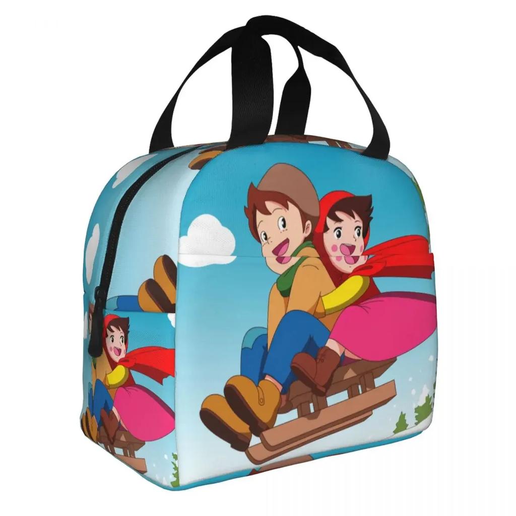 Anime Heidi Girl Of The Alps Lunch Box Leakproof Cooler Thermal Food Insulated Heidi Peter And Grandpa Lunch Bag For Women Kid