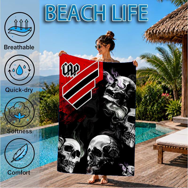 Athletico Football Club Printed Microfiber Beach Towel, Soft And Absorbent, Quick-Dry, Ideal for Summer Travel, Beach Essential, Swimming Pool