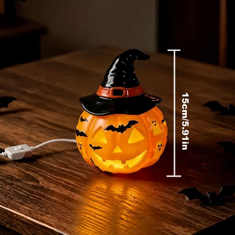 Halloween Kürbis Schädel Tischlampe Nachtlicht Gruselige Atmosphäre Schreibtischornament Für Zuhause Schlafzimmer Party Feiertagsdekoration Geschenke