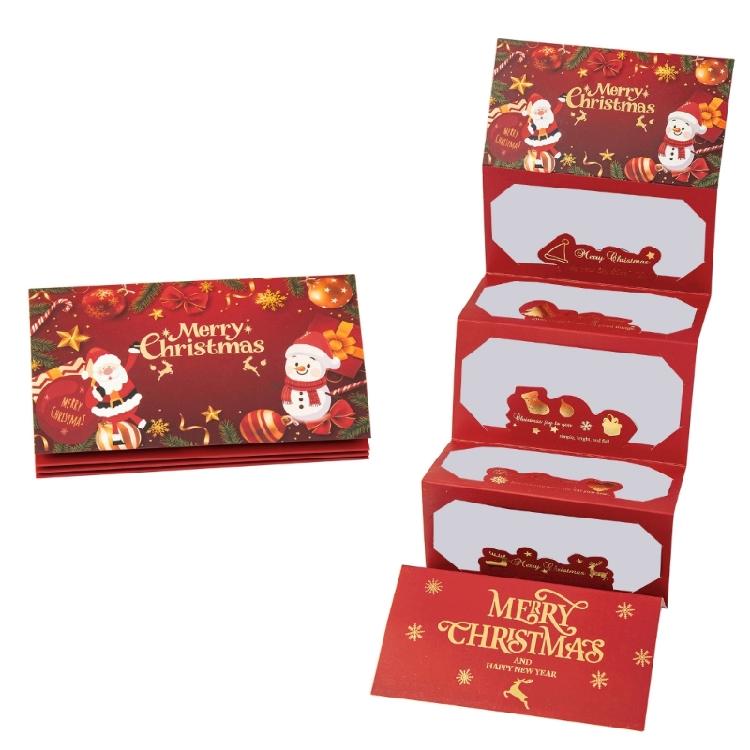 Christmas Themed Cash Envelope with 6 Slots Holiday Gift Cards Money Holder Money Organiser For Gifts Exchanges