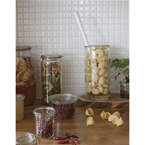 Tyskland/WECK | Rett form 1550ml WE-974 / Oppbevaringsbeholder/Glassbeholder med plastlokk og original klistremerke