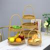 Woven-Style PP Multi-Tier Serving Basket Snacks Fruits Bread Dim Sum Japanese Style Storage Organizer