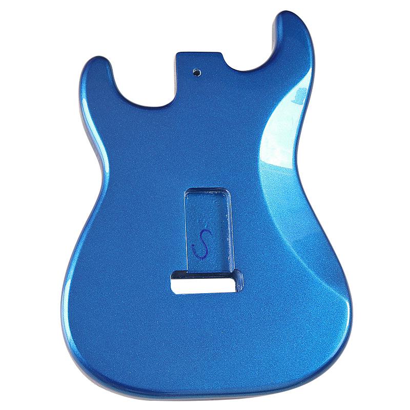 Metallic Blue Glossy Poplar Electric Guitar Body with Three Single-Coil Pickups for DIY Modification