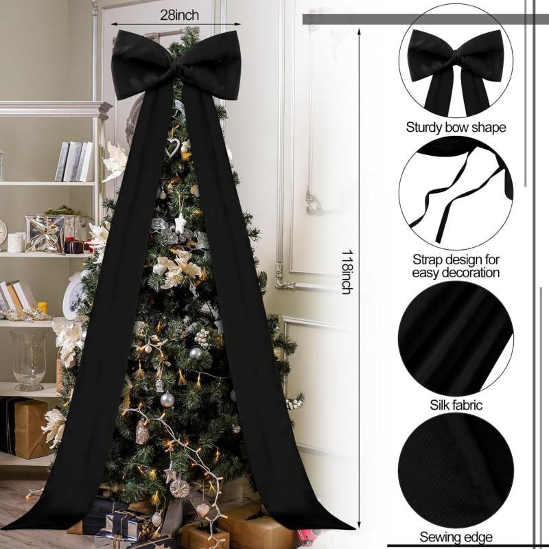Extra Large Plush Bow Christmas Decor Hanging Ornament Tree Window Door Party Wedding Festive Decoration