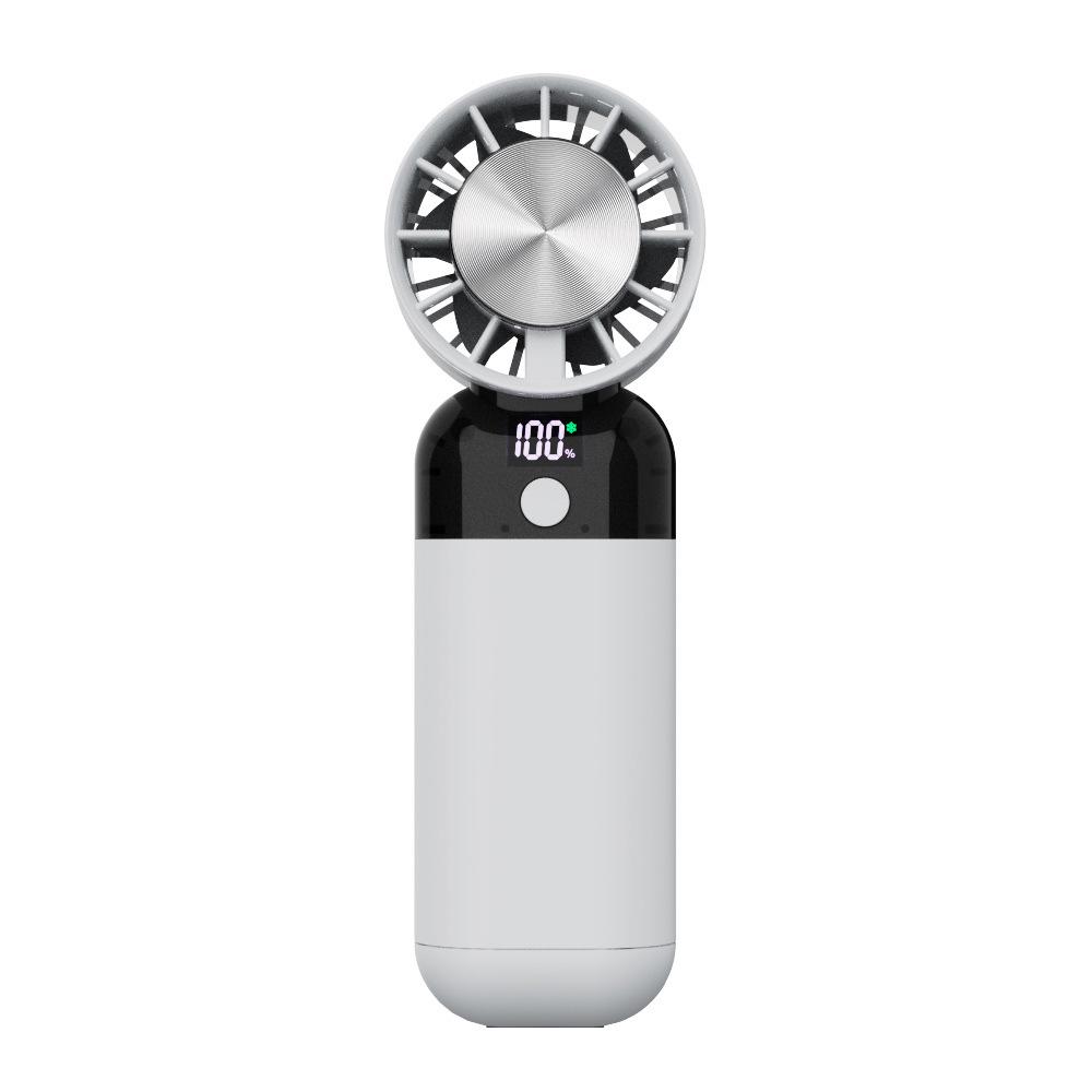 Portable Dual-Use High-Speed Mini Handheld Fan with Digital Display 53*49*157 белый