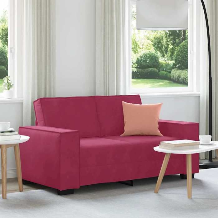 VidaXL Canapé à 2 places Rouge bordeaux 120 cm Velours, canapé, canapé deux places, canapé 2 places en velours, couche, 4105014