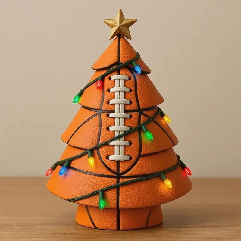 

Football Christmas Tree Decoration Creative and Interesting Festival Decoration Ornaments Party Gifts Increase Atmosphere 15cm оранжевый