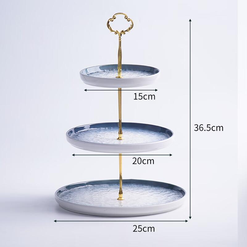 Nordic Ceramic Three-Tier Fruit and Snack Plate