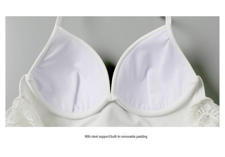 2025 Women’s Korean Skirt-Style One-Piece Swimsuit with Boxer Briefs, Conservative Tummy Control, Slimming Hot Spring Design.