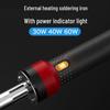 60W External Heating Soldering Iron Set with Rubber Handle, Pointed Tip & Indicator Light