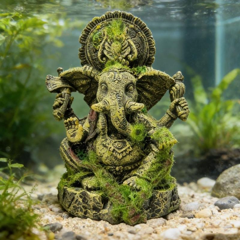 Retro Resins Sculpture Aquarium Ornament for Fish Shrimp Hiding Breeding Fish Tanks Aesthetic Landscape Decoration Gift