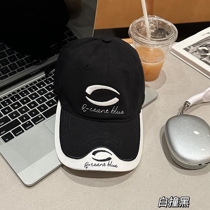 

Новый модный бренд мужские и женские кепки с цветной вставкой, бейсболка большого размера, уличная вышитая шляпа от солнца чёрный