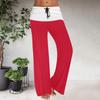 Women's Drawstring Elastic Waistband Wide Leg Color Matching Casual Pants