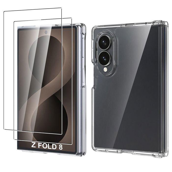 Etui do Samsung Galaxy Z Fold 8, Twarda Ochrona Antywstrząsowa Odporna na Zarysowania - 2 Szkła Hartowane