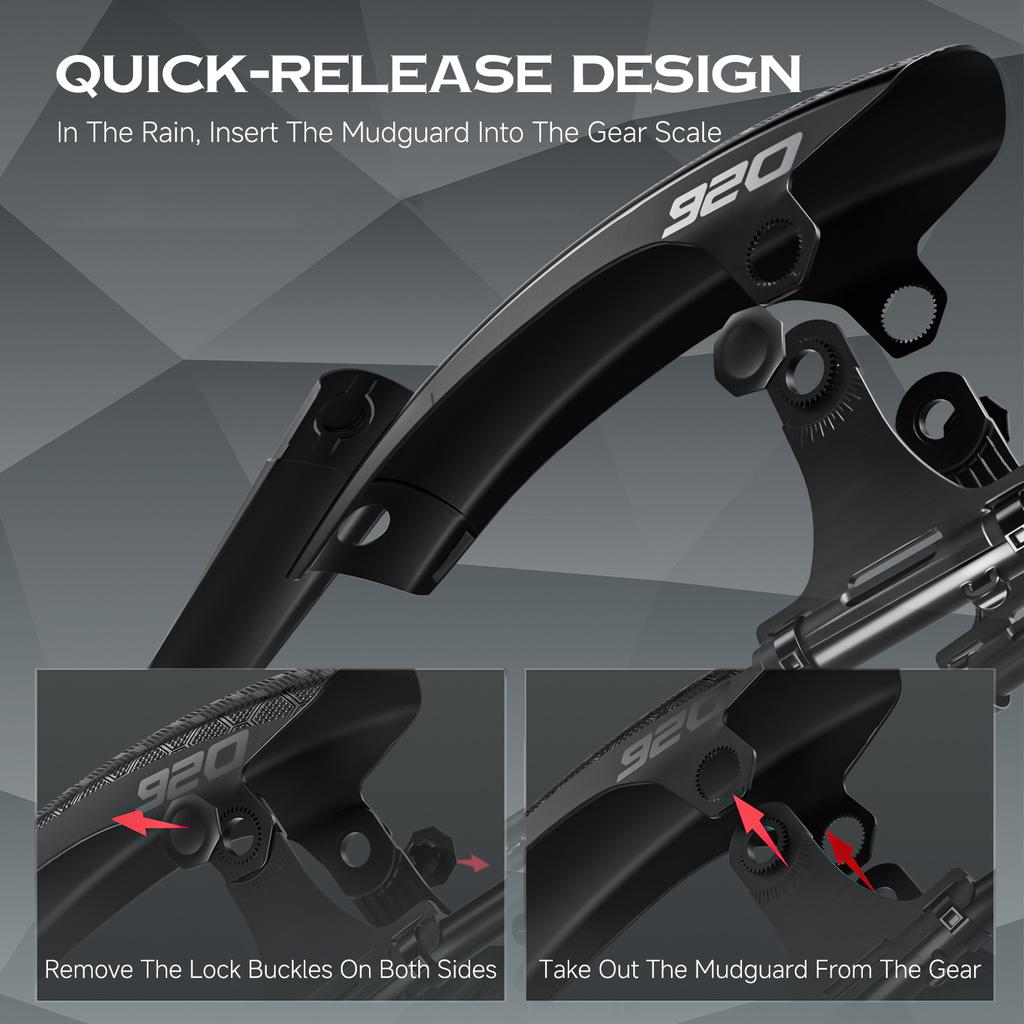 Mountain Bike Fenders for 26 27.5 29 Inch Tire Quick-release Adjustable Long-lasting Mudguards for Riding Single Pack (for rear wheels only)