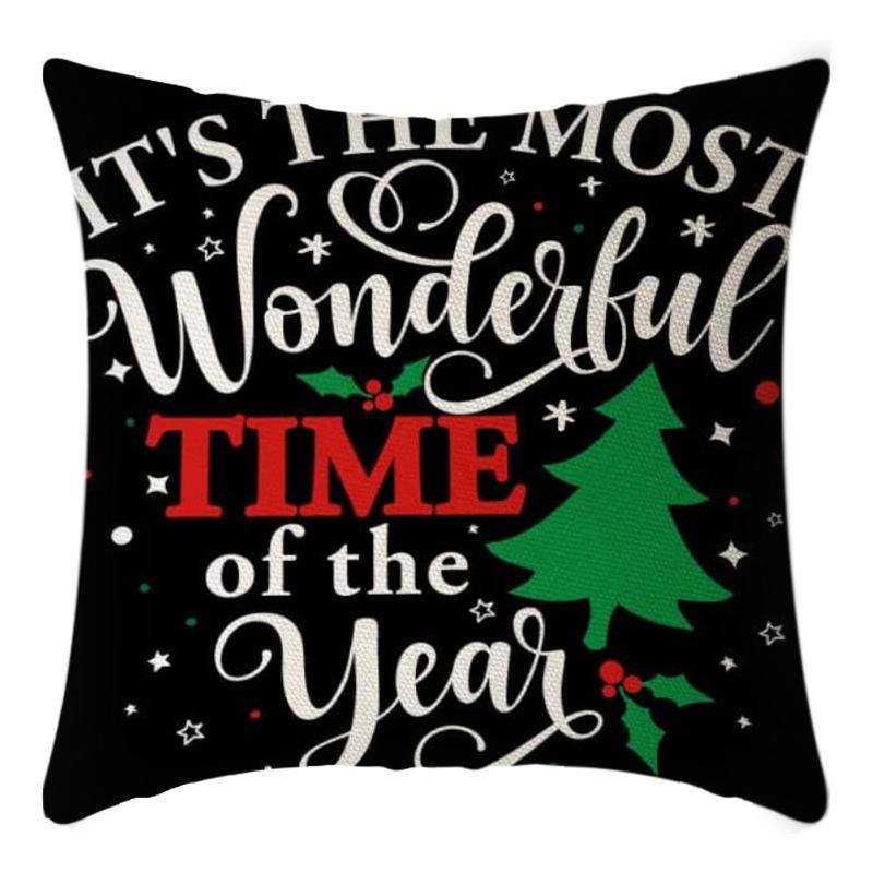 New Christmas Throw Pillow, Polyester Linen, Festive Dress Cushion, Bedroom Living Room Square Pillow, Cushion Pillow Case