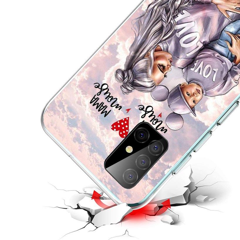 Girl Super Baby Mom Pink Phone Case For Samsung Galaxy A12 A52S A42 A32 A22 A51 A50 Note 20 Ultra 10 S10 Plus A71 A70 A31 A30 A1