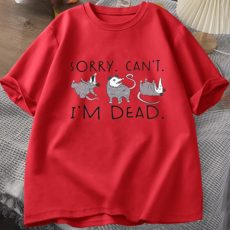 Posem T-shirt Suitable for Opossum Lover Fun Pattern Tshirt Anxiety Attack Unisex Cotton Short Sleeve Pattern T-shirt Street Wear