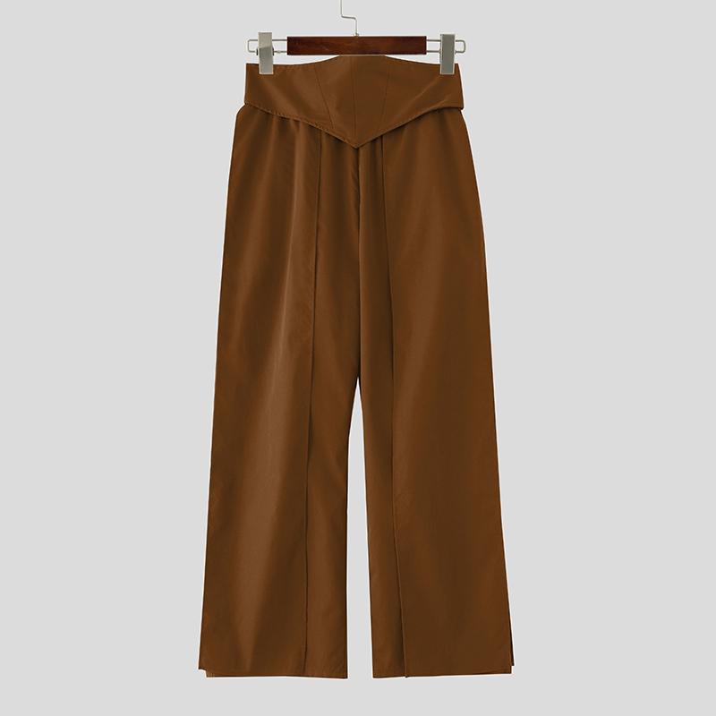 

INCERUN Men Casual High Elastic Waist Tassel Long Trousers Pants 5XL