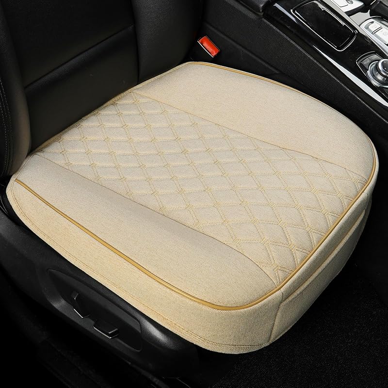 West Llama Linen Front Car Seat Cover Protector Anti-Slip Bottom Seat Cover Fits 95% Of Vehicles,Wrapping Around The Bottom,Diamond