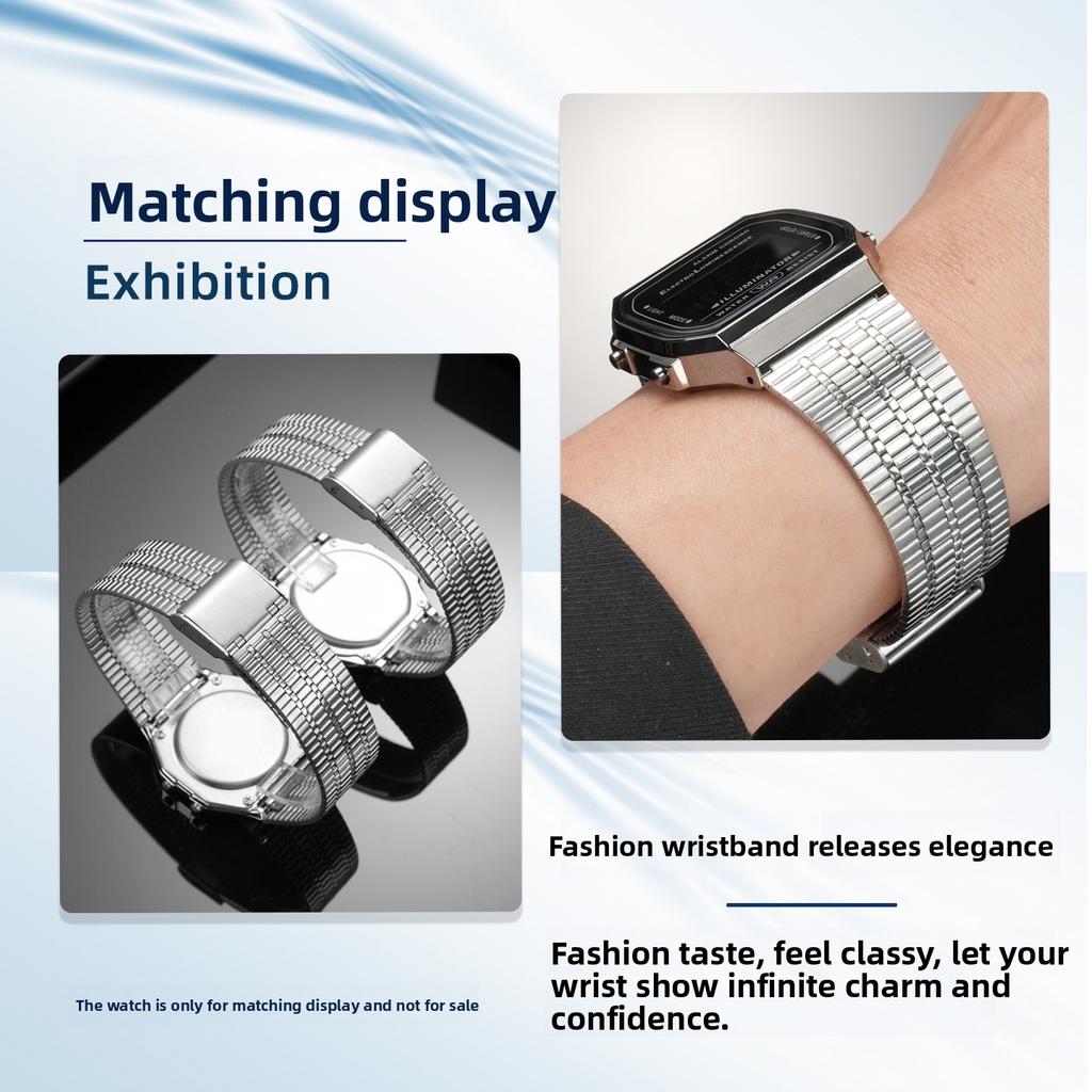 18mm Metal Bracelet For Casio small square A158W A159W F91 Modified Solid Stainless steel Watch Strap men Waterproof Watch band