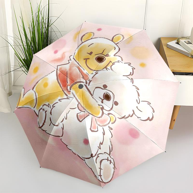 

Winnie the Pooh, Tigger Automatic Opening and Closing Umbrella - 8 Ribs Portable Folding Umbrella with Plastic Handle, Suitable for Leisure