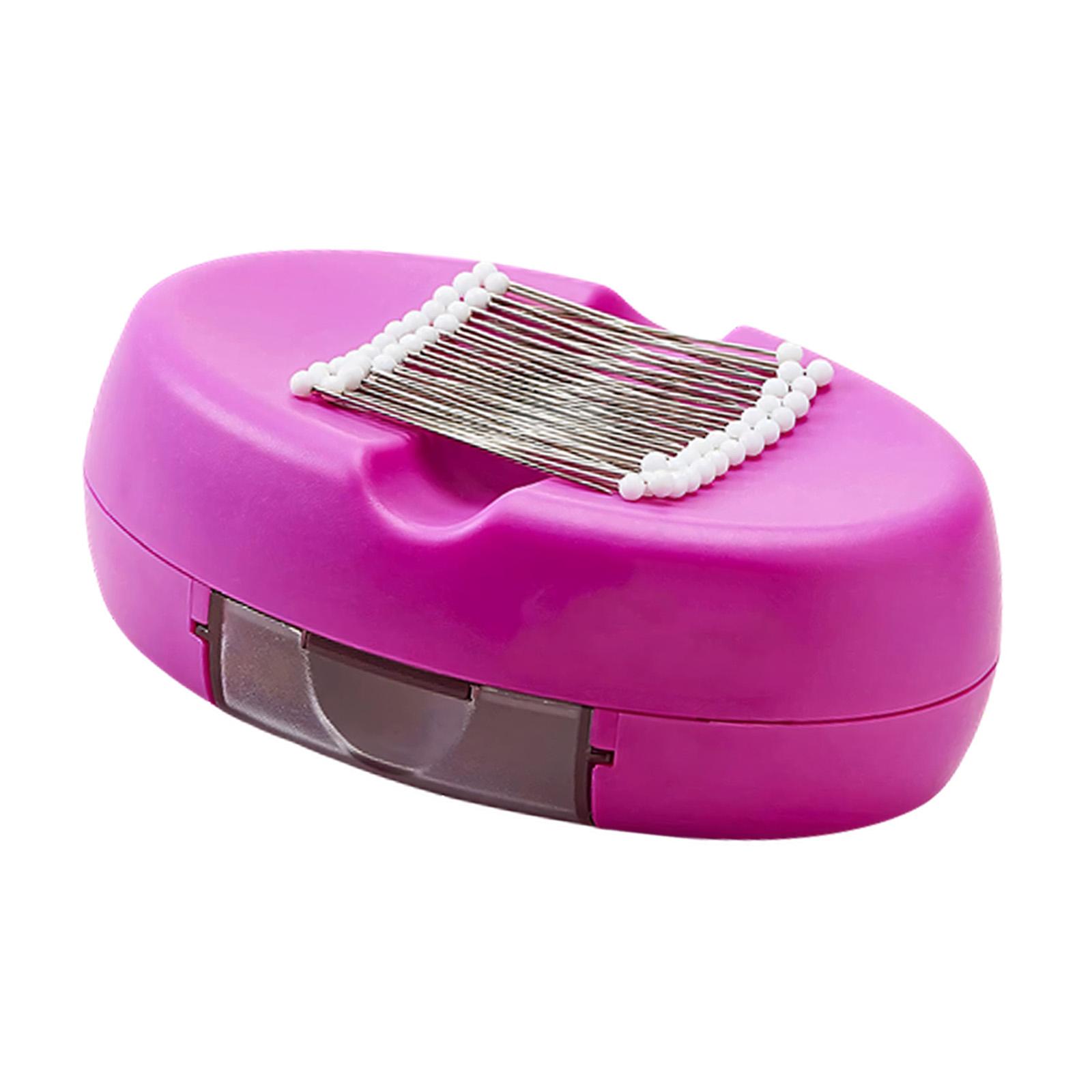 

Magnetic Plastic Needle Pin Holder With Built In Drawer and 50 Sewing Pin Portable Needle Organiser Case For Needlework рожевий червоний колір