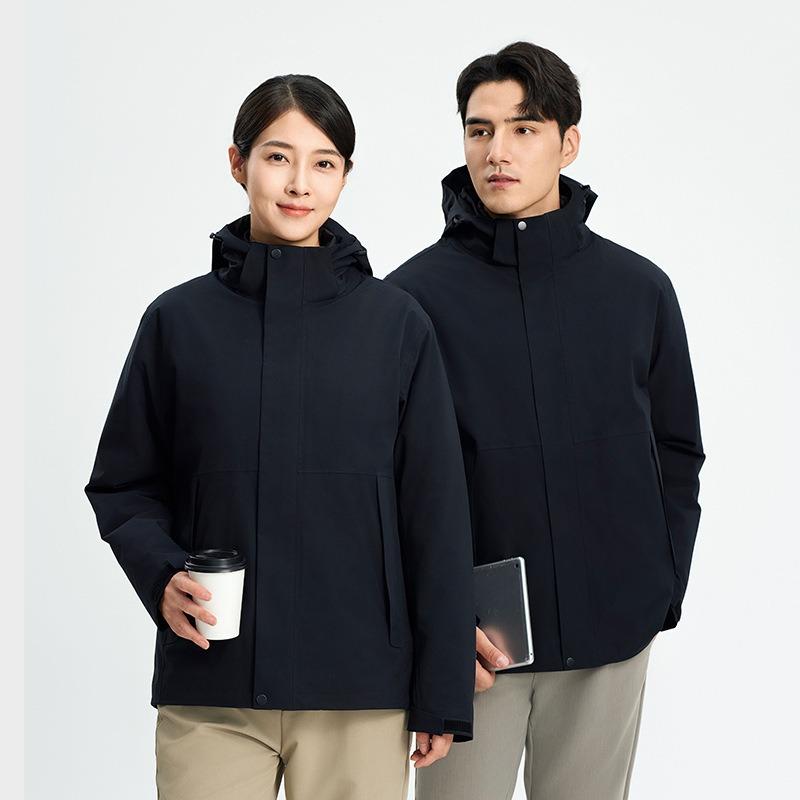 

Пуховик высокого класса для деловых поездок три-в-одном мужской и женский, уличная рабочая одежда, ветрозащитная и водонепроницаемая куртка на заказ S