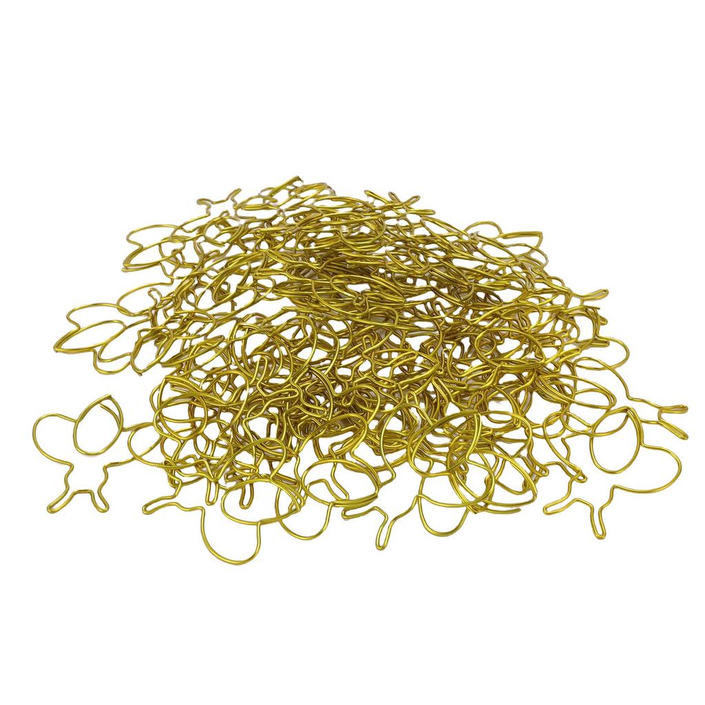 80Pcs Cartoon Bee Paper Clips Cute Shaped Fun Bookmarks with Transparent Box School Supplies Gold