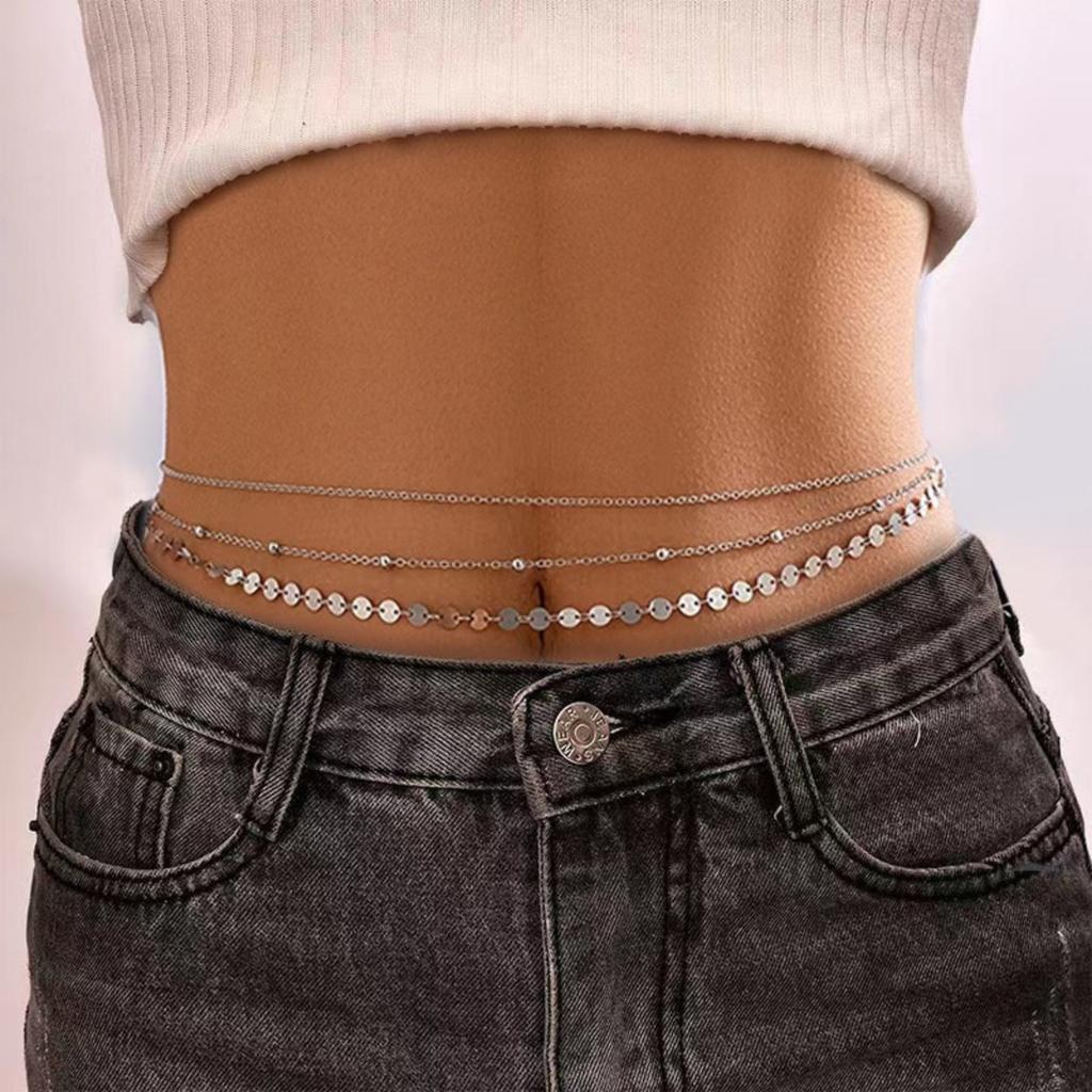 Women's Clear Waist Chain, Bikini Body Jewelry for Beach and Summer Wear
