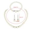 Fashion Pearl Beaded Chain Drop Earrings Women White Faux Pearl Necklace Bracelet Jewelry Set Gift for Sisters Friends