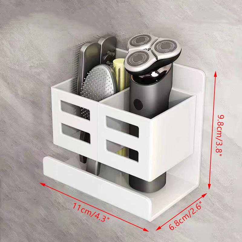 Nástěnný držák na zubní kartáčky Kosmetický úložný box na hřeben, holicí strojek, bez vrtání, koupelnové prostorově úsporné příslušenství